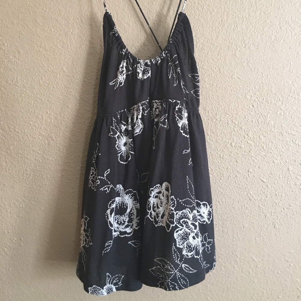 UO Ecoté Black Embroidered Tank